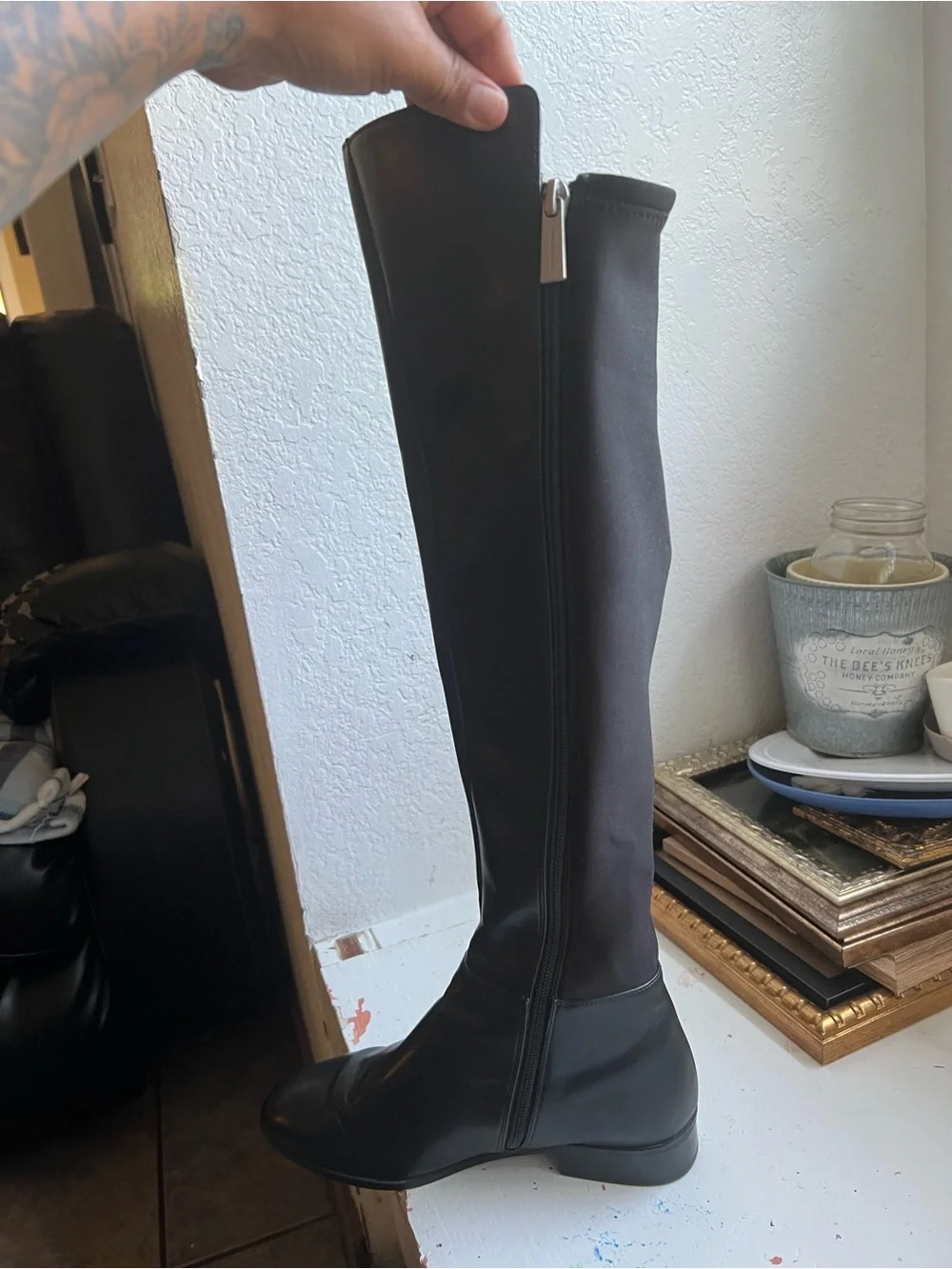 Michael Kors Black Over-the-Knee Riding Boots